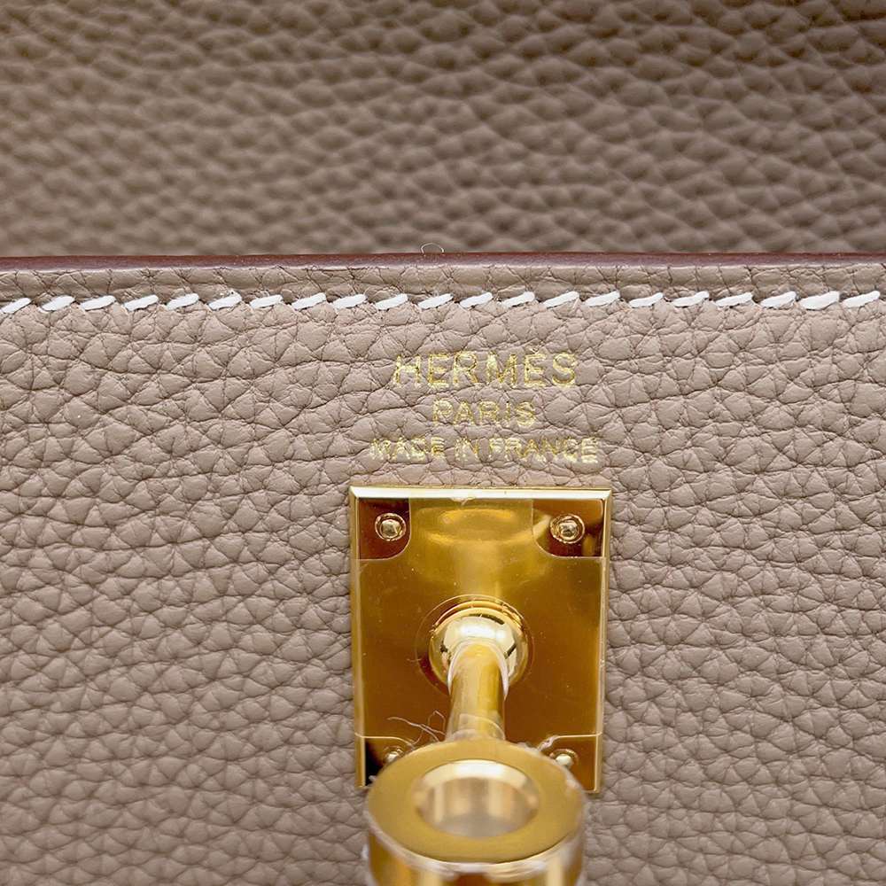 HERMES Kelly Retourne Etoupe Togo Leather Size 25