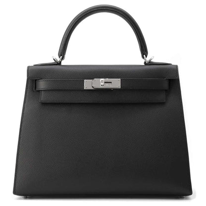 HERMES Kelly Sellier Black Epsom Size 28