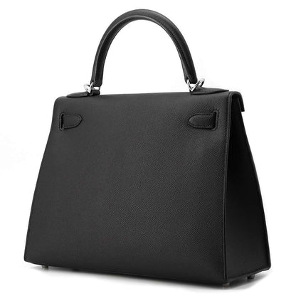 HERMES Kelly Sellier Black Epsom Size 28