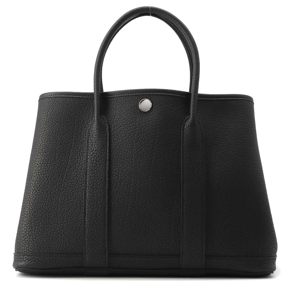 HERMES Garden Party Black Negonda Leather Size TPM