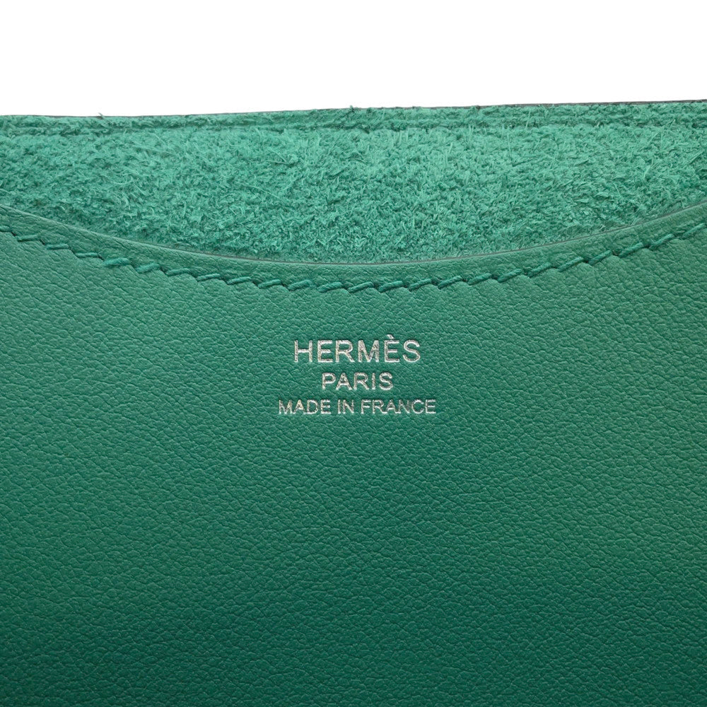 HERMES in-the-loop Tote Bag Vert Vertigo Taurillon Clemence Swift Leather Size 18