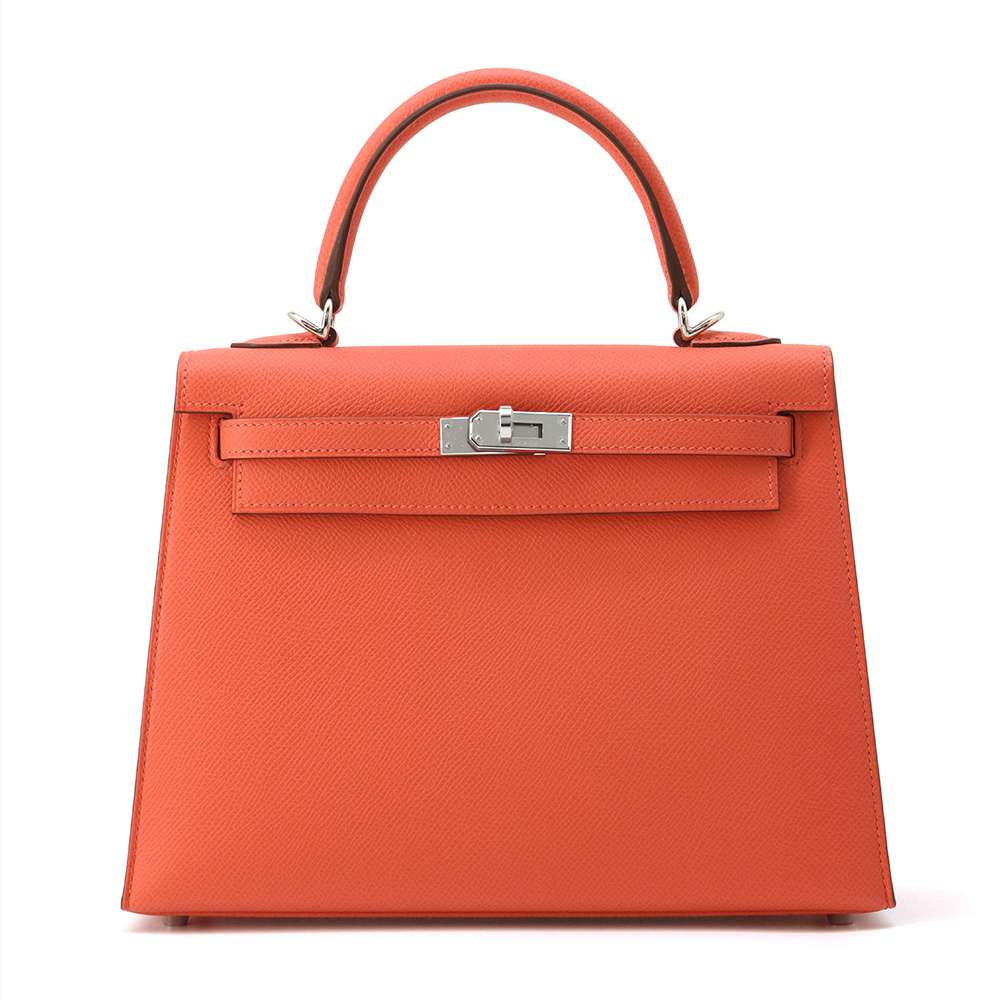 HERMES Kelly Sellier Orange Field Epsom Size 25