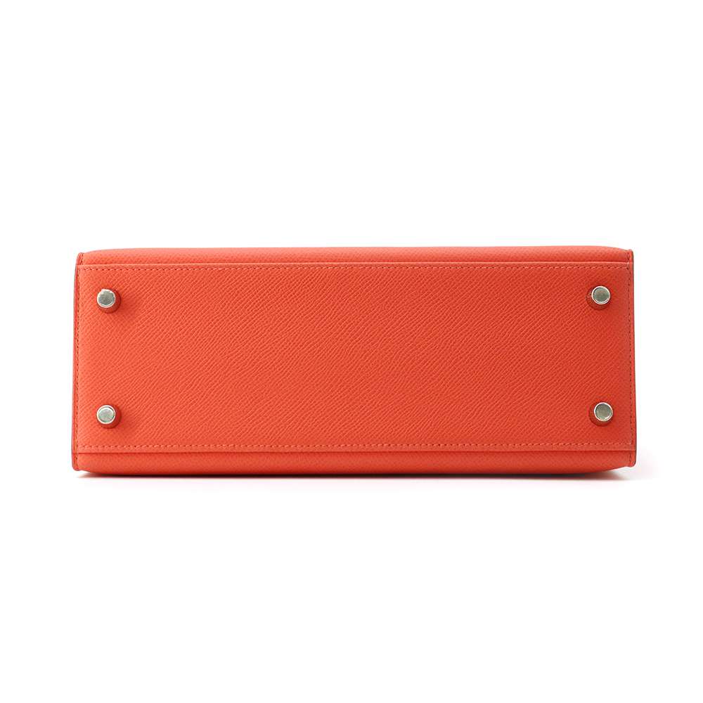 HERMES Kelly Sellier Orange Field Epsom Size 25