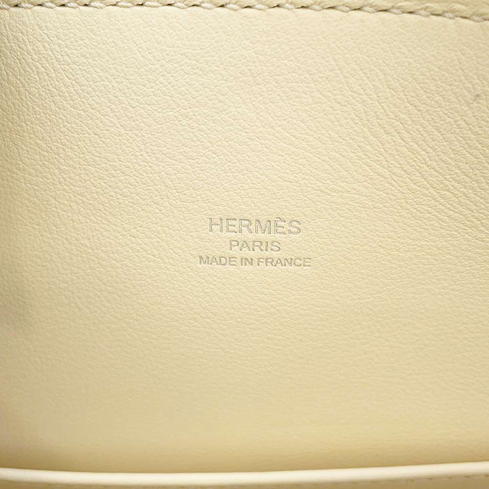 HERMES Bolide 1923 Verso Blue Brume/Craie Epsom Size 25