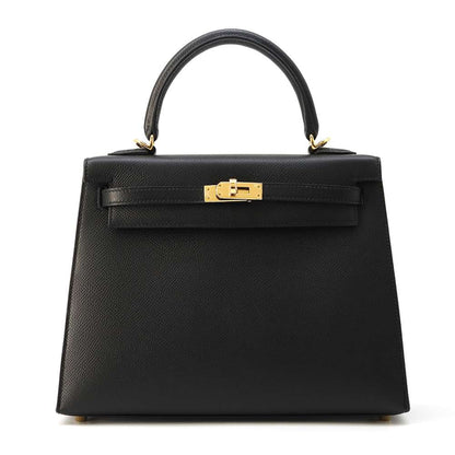 HERMES Kelly Sellier Black Epsom Size 25