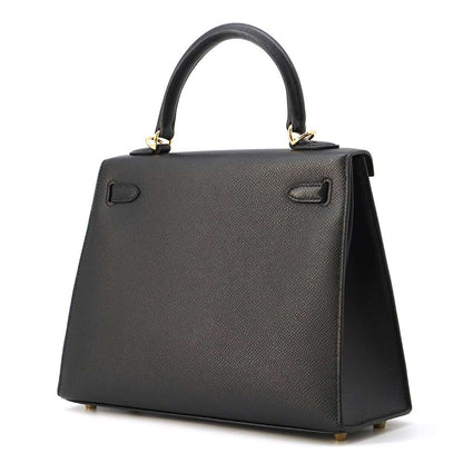 HERMES Kelly Sellier Black Epsom Size 25