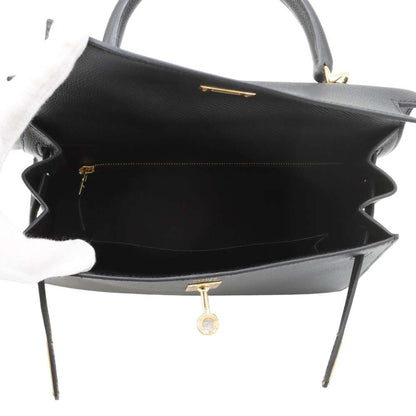 HERMES Kelly Sellier Black Epsom Size 25