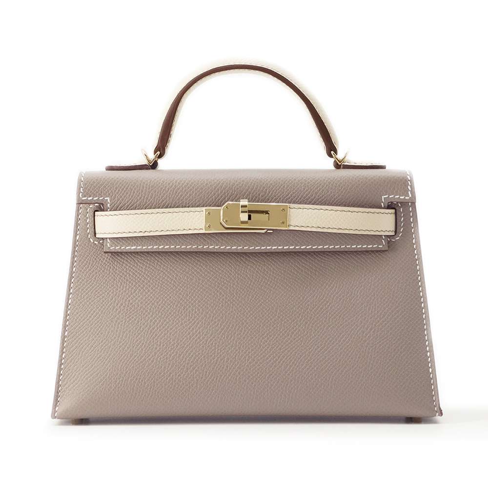 HERMES Mini Kelly Do SPO Gris Asphalt/Craie Epsom