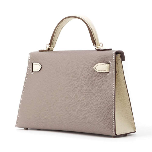 HERMES Mini Kelly Do SPO Gris Asphalt/Craie Epsom