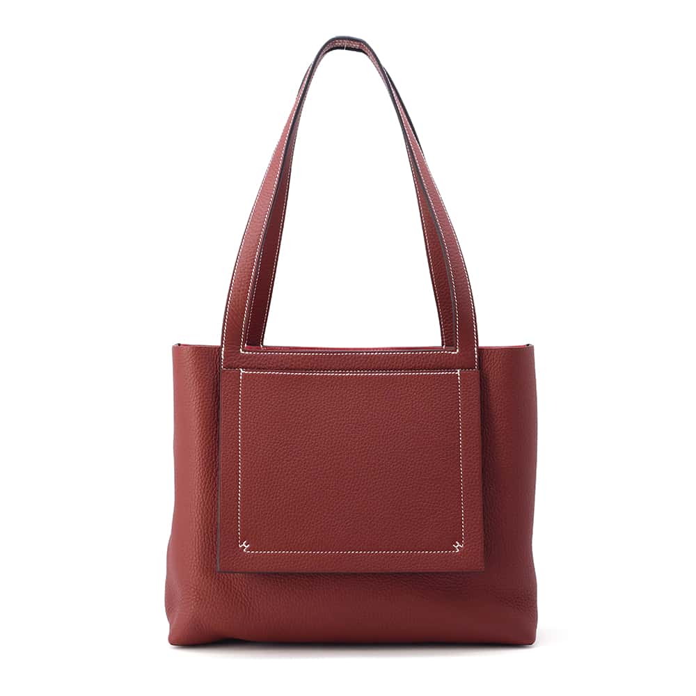 HERMES Cabas Sellier Rouge H Taurillon Clemence Size 31