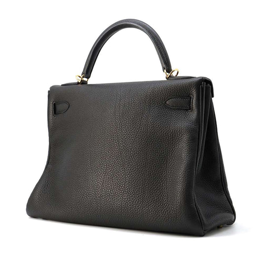 HERMES Kelly Retourne Black Togo Leather Size 32