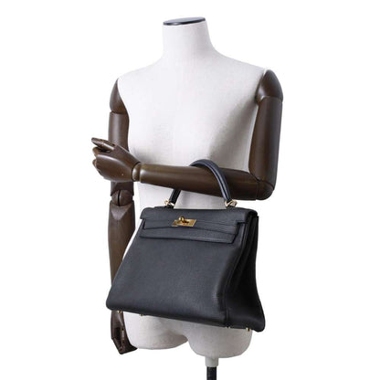 HERMES Kelly Retourne Black Togo Leather Size 32