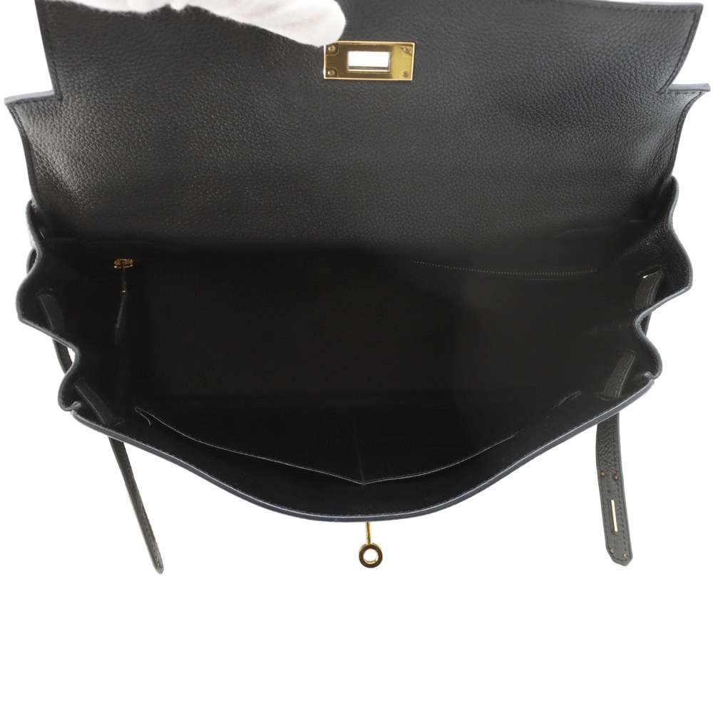 HERMES Kelly Retourne Black Togo Leather Size 32