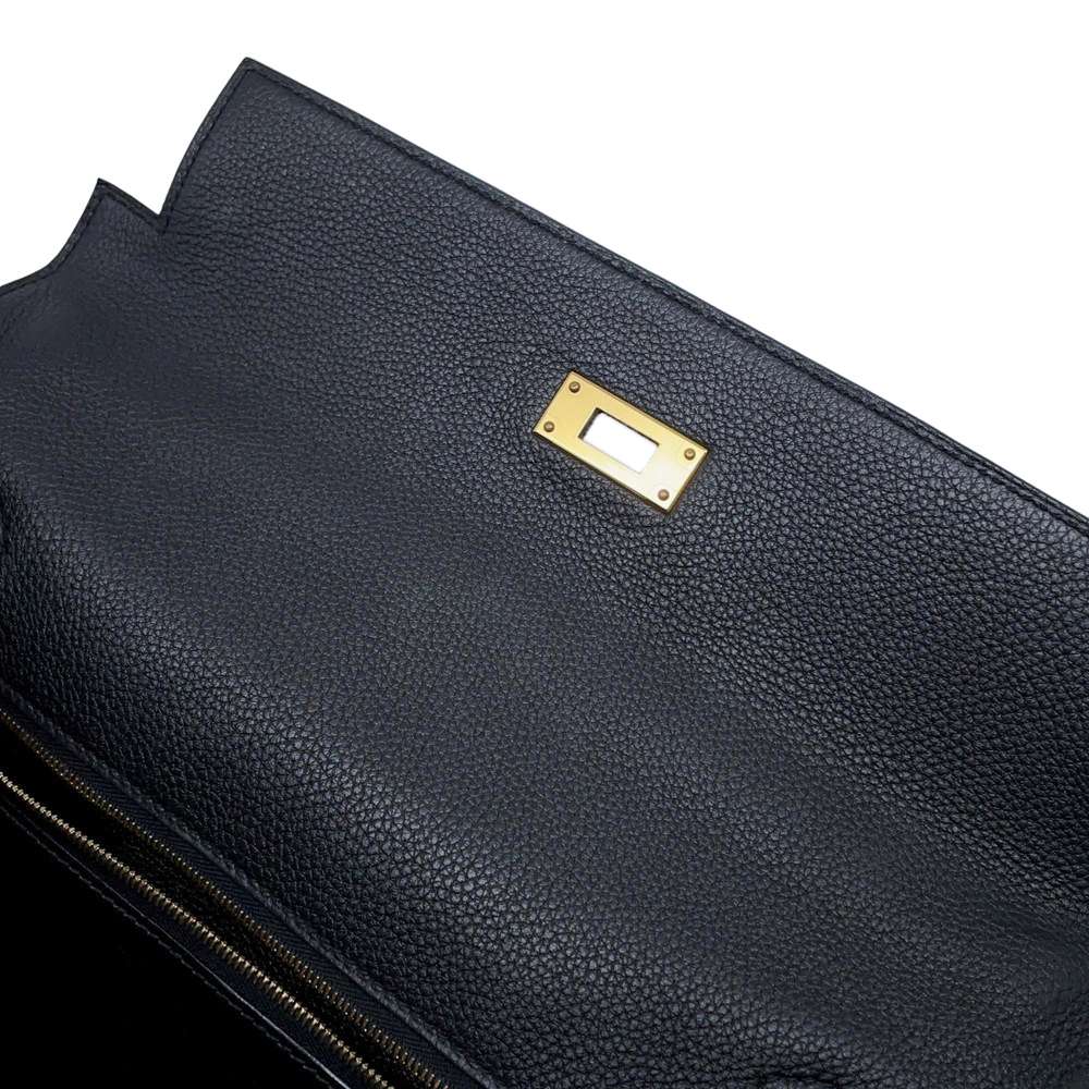 HERMES Kelly Retourne Black Togo Leather Size 32