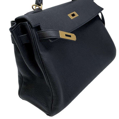 HERMES Kelly Retourne Black Togo Leather Size 32