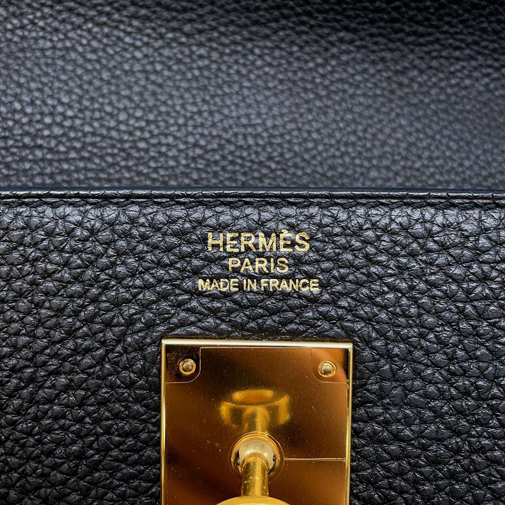 HERMES Kelly Retourne Black Togo Leather Size 32