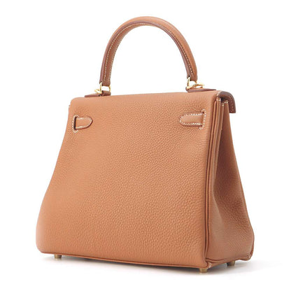 HERMES Kelly Retourne Gold Togo Leather Size 25