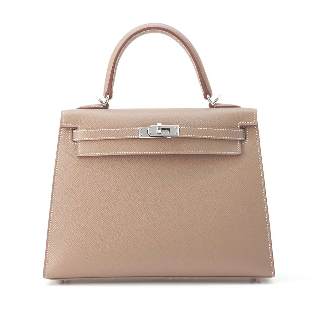 HERMES Kelly Sellier Etoupe Epsom Size 25