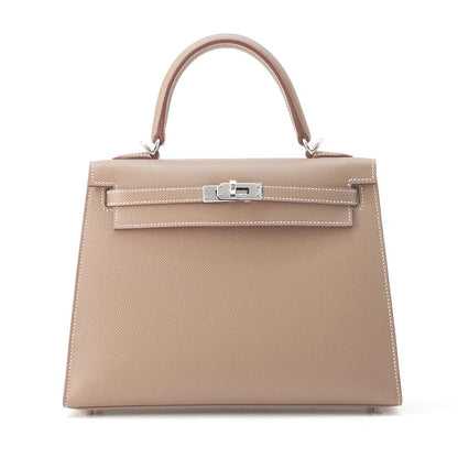 HERMES Kelly Sellier Etoupe Epsom Size 25