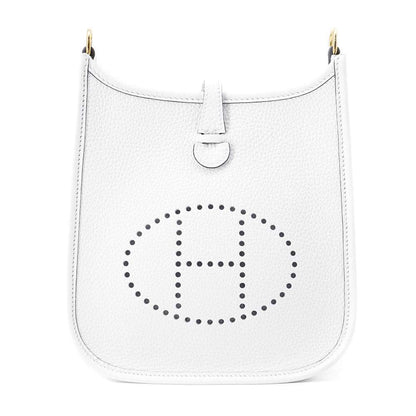 HERMES Evelyne New White Taurillon Clemence Size TPM