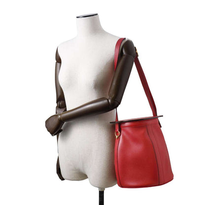 HERMES Farming Shoulder Bag Red Courchevel Size GM