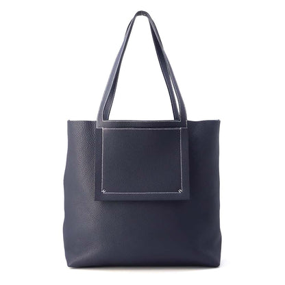 HERMES Cabas Sellier Blue Nuit Taurillon Clemence Size 46