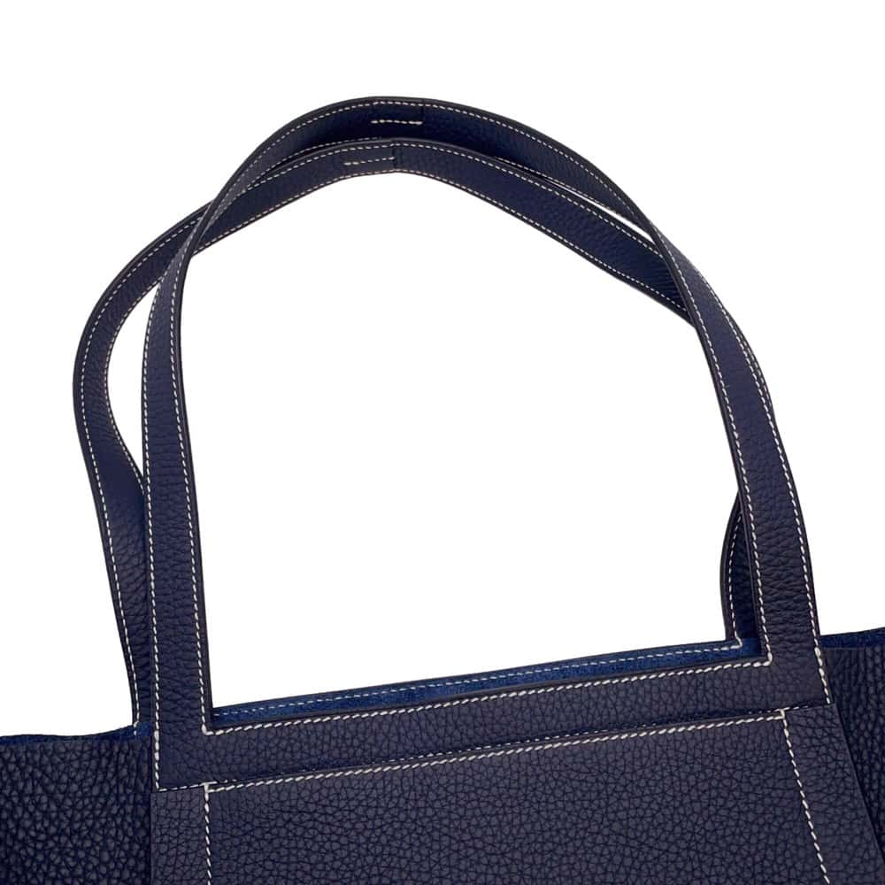 HERMES Cabas Sellier Blue Nuit Taurillon Clemence Size 46