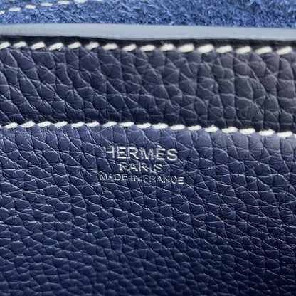 HERMES Cabas Sellier Blue Nuit Taurillon Clemence Size 46