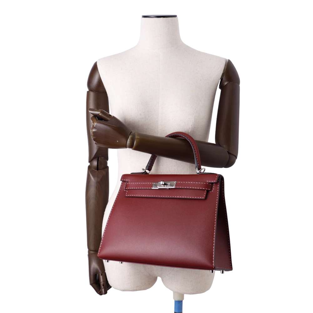 HERMES Kelly Sellier Miss You Rouge H Glenemush Size 28