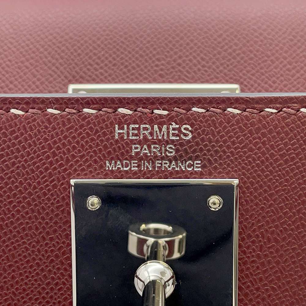 HERMES Kelly Sellier Miss You Rouge H Glenemush Size 28