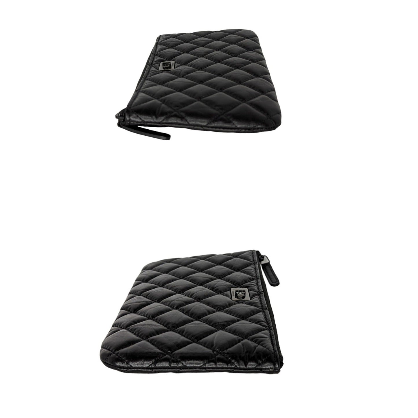 Chanel Black Aged Calfskin O Case 2.55 Reissue Pouch