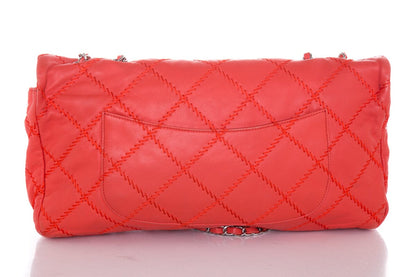 Chanel Poppy Red 2011 East West Soft Sided Single Flap Bag