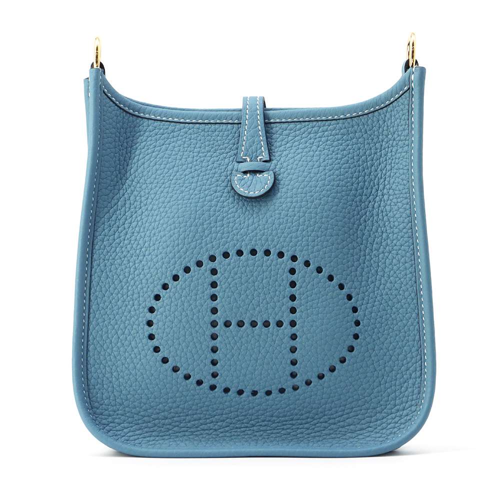 HERMES Evelyne New Blue Jean Taurillon Clemence Size TPM