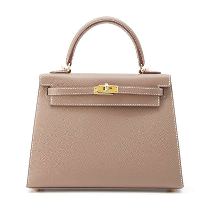 HERMES Kelly Sellier Etoupe Epsom Size 25