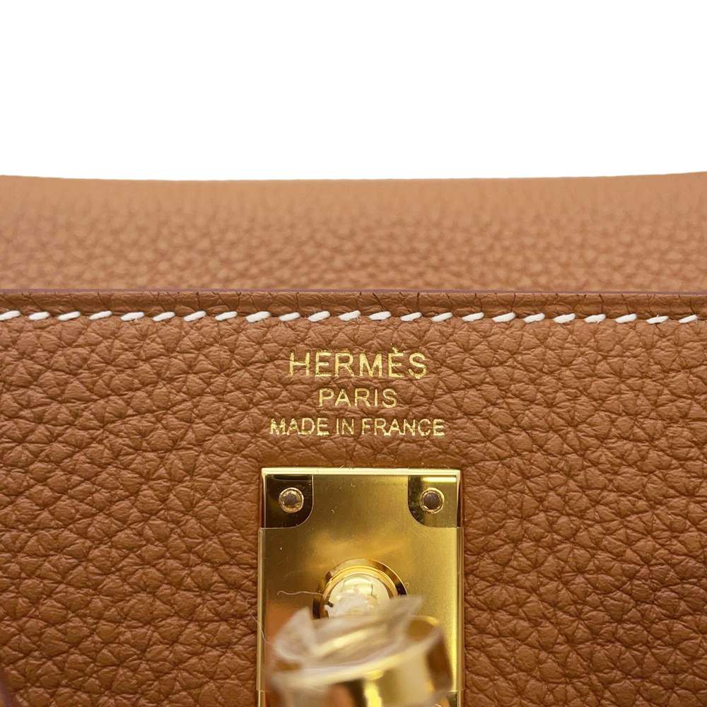 HERMES Kelly Retourne Gold Togo Leather Size 25