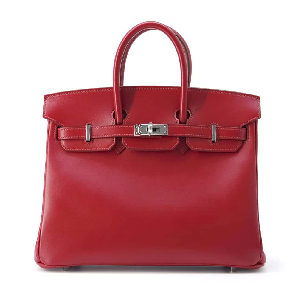 HERMES Birkin Ruby Tadelakt Leather Size 25