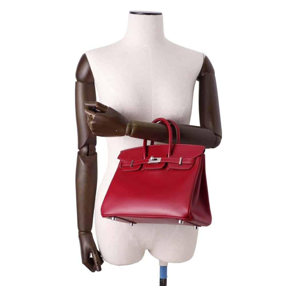 HERMES Birkin Ruby Tadelakt Leather Size 25