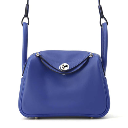 HERMES Lindy Verso Blue Royale/Bamboo Swift Leather Size Mini