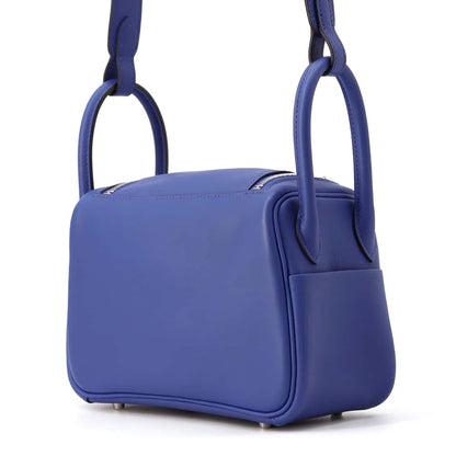 HERMES Lindy Verso Blue Royale/Bamboo Swift Leather Size Mini