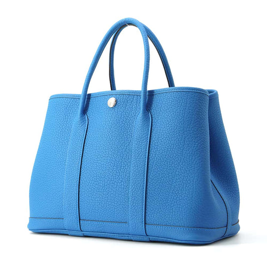 HERMES Garden Party Blue Zanzibar Negonda Leather Size TPM