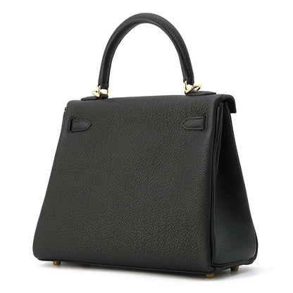 HERMES Kelly Retourne Black Togo Leather Size 25