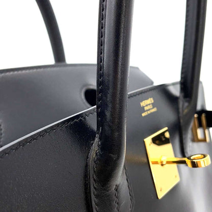 HERMES Birkin Black Box Calf Leather Size 30