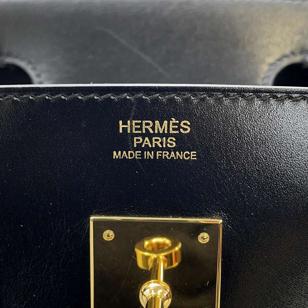 HERMES Birkin Black Box Calf Leather Size 30