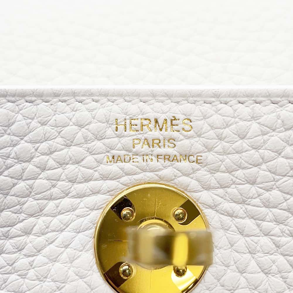 HERMES Lindy New White Taurillon Clemence Size Mini