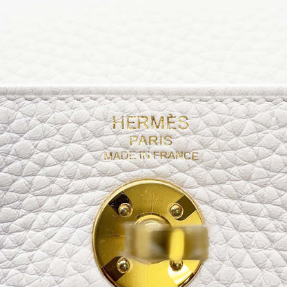 HERMES Lindy New White Taurillon Clemence Size Mini