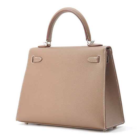 HERMES Kelly Sellier Etoupe Epsom Size 25