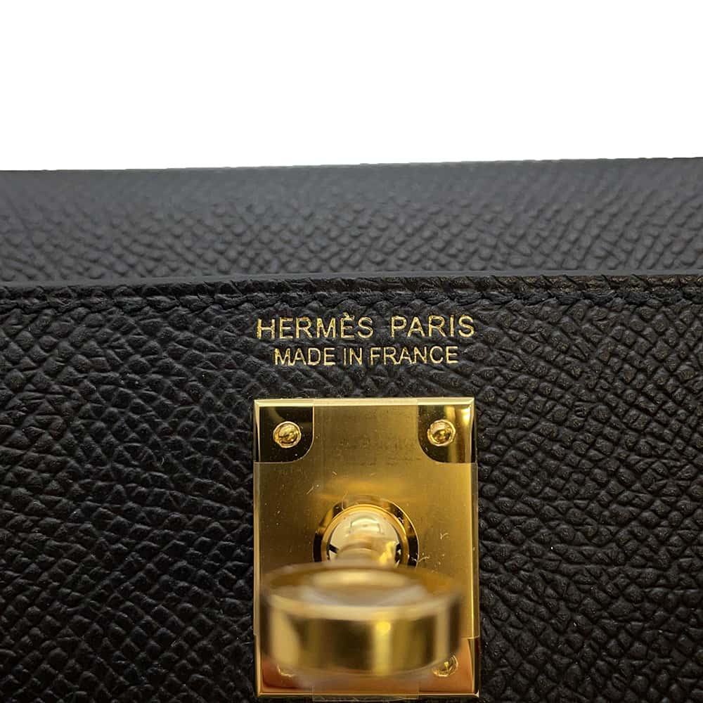 HERMES Mini kelly do Black Epsom