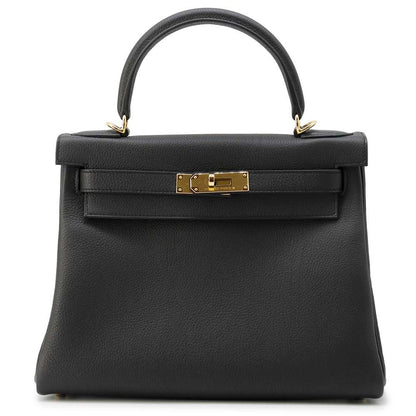 HERMES Kelly Retourne Black Togo Leather Size 28