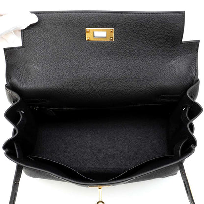 HERMES Kelly Retourne Black Togo Leather Size 28