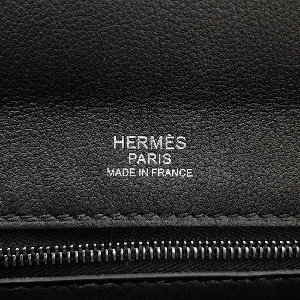 HERMES 24/24 Sac Van Quatre Black Togo Leather Swift Leather Size 35